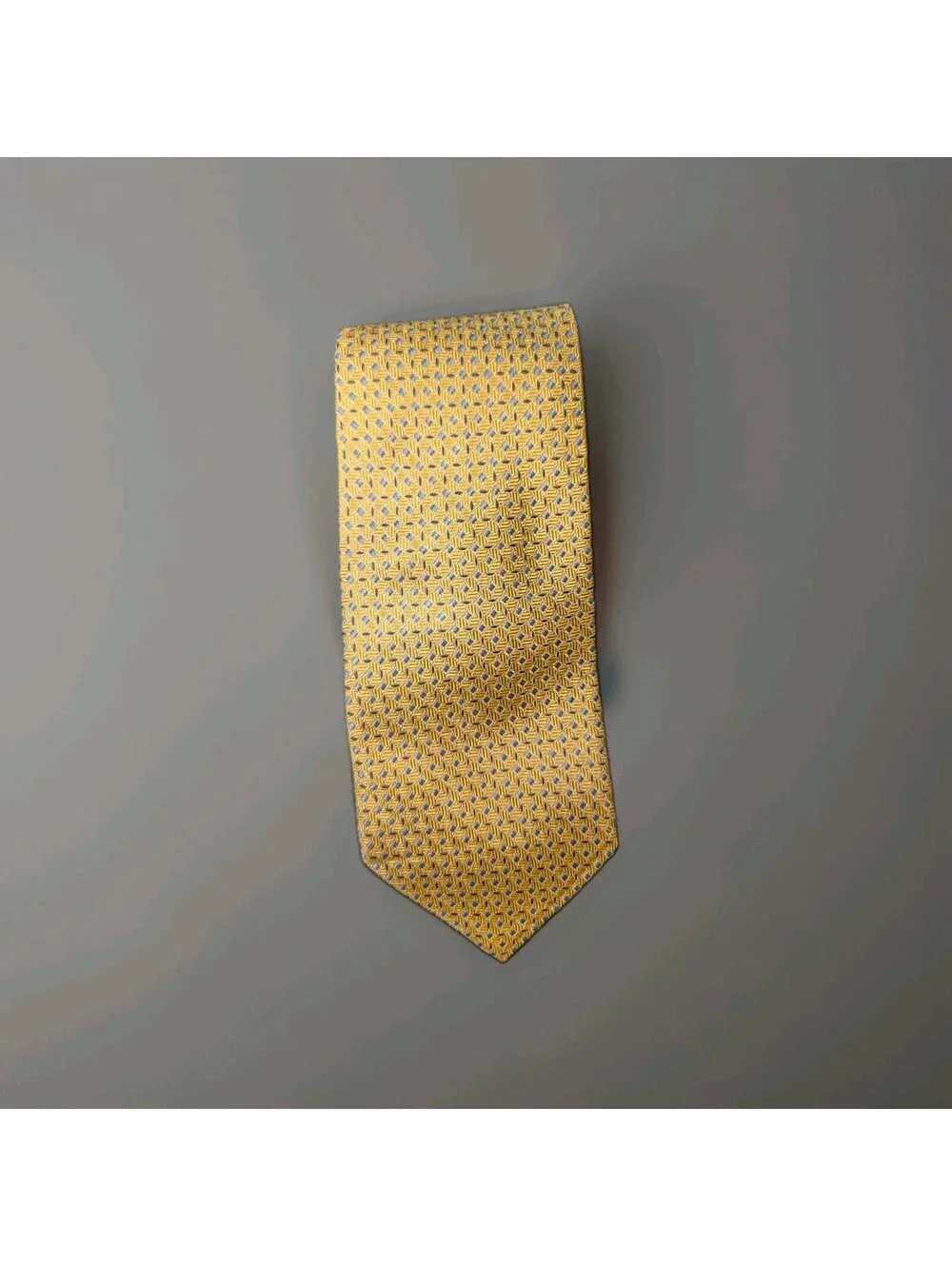 Brooks Brothers 346 Silk Tie Yellow Blue Geometric